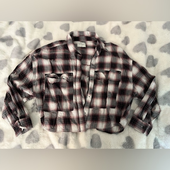Abercrombie and finch cropped flannel - Picture 1 of 2